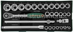 Ложемент - набор головок 28 пр. Jonnesway 1/2" 8-34мм. S04H4728SP