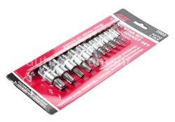 Набор головок торцевых с насадкой TORX с отверстием 1/4"-3/8", T10H-T60H 11 шт JTC-3902