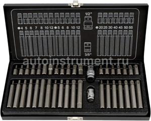 Набор бит (вставок) 40 пр. TORX, SPLINE, HEX АВТОДЕЛО PRO 40740