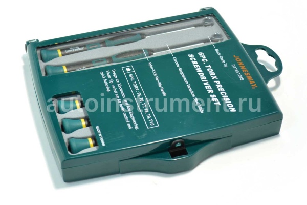 Набор отвёрток 6 шт. Jonnesway для точной механики TORX T5-T10 D3765T06S