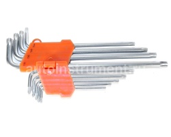 Набор ключей TORX 9 шт. Т10-Т50 АВТОДЕЛО Г-образных с центр. отв. удлинённые 39156