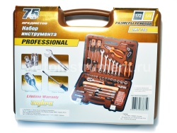 Набор инструмента OMBRA OMT75S (75 предметов) 1/4",1/2" 6 гр. пласт.кейс