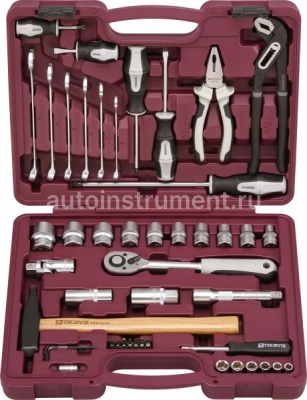 Набор инструмента THORVIK UTS0056 (56 предметов) 1/4",1/2" 6 гр. пласт.кейс