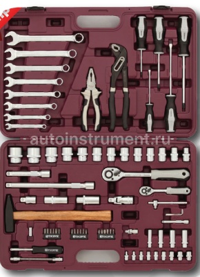 Набор инструмента THORVIK UTS0077/12 (77 предметов) 1/4",1/2" 12 гр. пласт.кейс