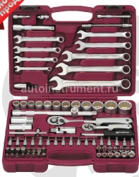 Набор инструмента THORVIK UTS0082/12 (82 предмета) 1/4",1/2" 12 гр. пласт.кейс