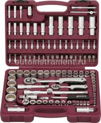 Набор инструмента THORVIK UTS0108/12 (108 предметов) 1/4",1/2" 12 гр. пласт.кейс