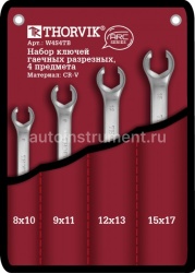 Набор ключей разрезных 4 шт. THORVIK 8-17мм. сумка W4S4TB