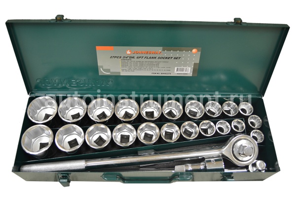 Набор головок грузовой 27 пр. Jonnesway 3/4" 6гр.+ дюйм S04H6327S