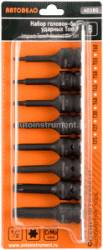 Набор головок 8 пр. АВТОДЕЛО 1/2" TORX Т25-Т60 L=78mm ударных планка 40180
