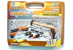 Набор инструмента OMBRA OMT77S (77 предметов) 1/4",1/2" 6 гр. пласт.кейс