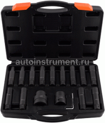 Набор вставок ударных 16 пр. 3/4"&1" АВТОДЕЛО кейс 39916