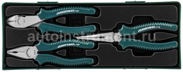 Ложемент - набор шарнирно-губцевого инструмента 3 пр. Jonnesway пассатижи,бокорезы,утконосы P0803ST