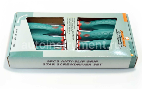 Набор отвёрток 9 шт. Jonnesway TORX T8-T40 ANTI SLIP D71T109S