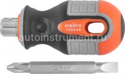 Отвёртка комбинированная РН2 х 6 мм OMBRA “ROUND GRIP” L= 38 мм