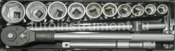 Набор торцевых головок 3/4"DR 6-гр 22-50мм 14 пр.(метал. кейс) ROCK FORCE RF-6141-5