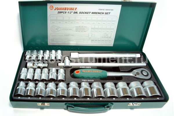 Набор головок 28 пр. Jonnesway 1/2" 8-34мм. S04H4728S