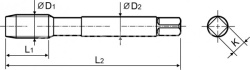 Метчик ручной М7×1.0 (М 7 × 1.0) 2шт. THORVIK MT71S2
