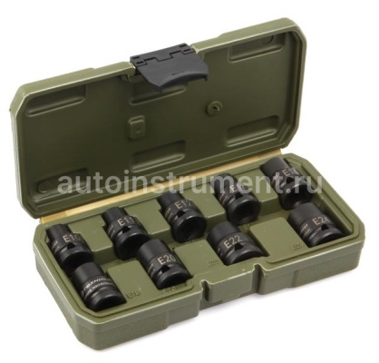 Набор головок ударных 1/2'' TORX, 9 шт. (Е10 - Е24) ДЕЛО ТЕХНИКИ 663109