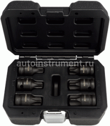 Набор головок 6 пр. АВТОДЕЛО 1/2" TORX Т55-Т100 L=44mm ударных кейс 40194
