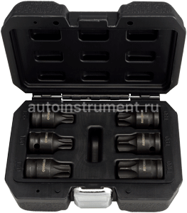 Набор головок 6 пр. АВТОДЕЛО 1/2" TORX Т55-Т100 L=44mm ударных кейс 40194