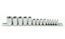 Набор головок Jonnesway 3/8"-1-1/8" 12гр. на рельсе S05H4213S