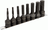 Набор головок 8 пр. АВТОДЕЛО 1/2" HEX Н5-Н19мм L=78mm ударных планка 39098