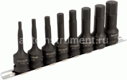 Набор головок 8 пр. АВТОДЕЛО 1/2" HEX Н5-Н19мм L=78mm ударных планка 39098