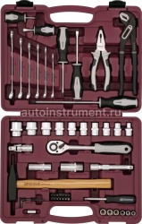 Набор инструмента THORVIK UTS0056 (56 предметов) 1/4",1/2" 6 гр. пласт.кейс
