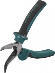 Длинногубцы 8" Jonnesway изогнутые с двухкомпонентными рукоятками P1218