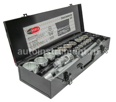 Набор инструмента 3/4"DR 6-гранных 24 пр. (метал. кейс) ROCK FORCE RF-6241-5