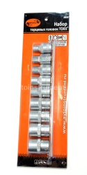 Набор головок TORX 9 пр. АВТОДЕЛО 1/2" Е10-Е24 CrV (планка) 39839