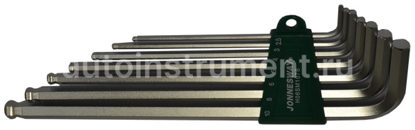 Набор шестигранников 7 шт. Jonnesway 2,5-10мм. с шаром EXTRA LONG H06SM107S