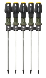 Набор отвёрток TORX с отверстием (T10,T15,T20,T25,T30) длиной 250 мм, 5 штук ДЕЛО ТЕХНИКИ 726105