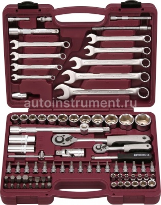 Набор инструмента THORVIK UTS0082 (82 предмета) 1/4",1/2" 6 гр. пласт.кейс