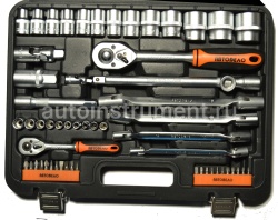 Набор инструмента АВТОДЕЛО 39877 (77 предметов) 1/2",1/4" пласт.кейс