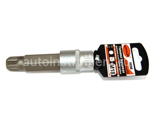Головка торцевая со вставкой SPLINE М18 1/2" АВТОДЕЛО Профессионал L=100мм. 39208