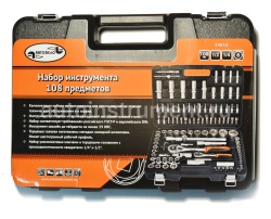 Набор инструмента АВТОДЕЛО 39818 (108 предметов) 1/2",1/4" пласт.кейс