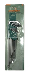 Набор ключей TORX 10 шт. T9-T50 Jonnesway Г-образных Extra Long S2 материал H12S110S