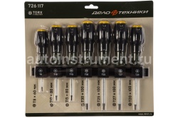 Набор отвёрток TORX с отверстием, 7 штук ДЕЛО ТЕХНИКИ 726117