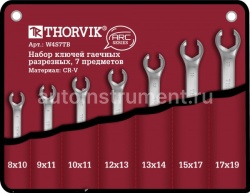 Набор ключей разрезных 7 шт. THORVIK 8-19м. сумка W4S7TB