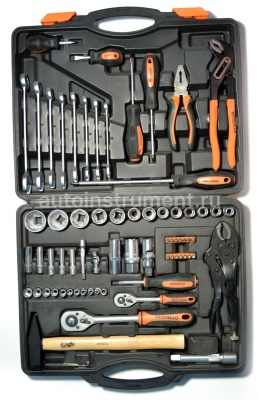 Набор инструмента АВТОДЕЛО 39872 (72 предмета) 1/2",1/4" пласт.кейс