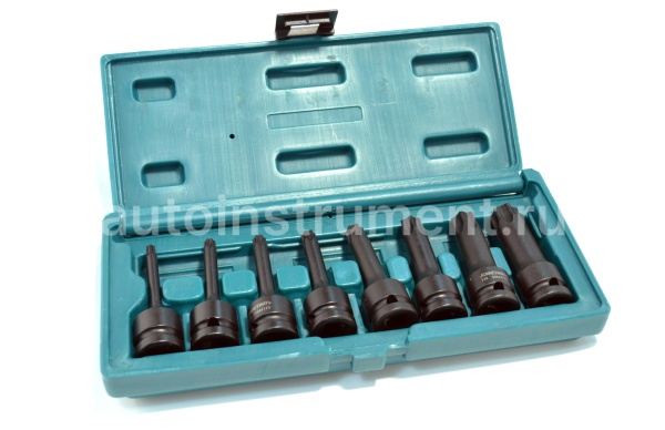 Набор головок 8 пр. Jonnesway 1/2" TORX T30-T80, 78мм. ударн. S06А408S