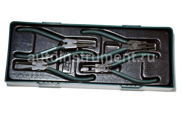 Ложемент - щипцы для стопорных колец 7" набор 4 пр. Jonnesway AG01002ST