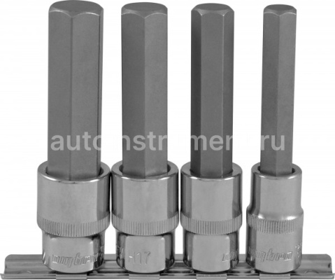 Набор головок HEX 4 пр. OMBRA 1/2" H12-H19 (планка) L=100 мм.
