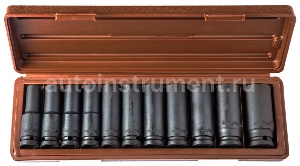 Набор головок 11 пр. OMBRA 1/2" 10-24мм. удлиненных ударных