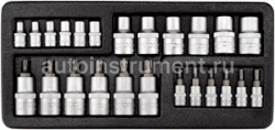 Набор головок TORX 24 пр. АВТОДЕЛО 1/4"-1/2" Е4-Е18, Т7-Т50 39924