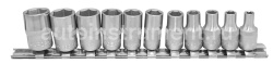 Набор торцевых головок 1/4"DR 6-гранных 11 пр. (на планке) ROCK FORCE RF-2111-5
