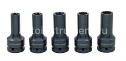 Набор торцевых головок 3/4"DR E18 / E20 / E24 / 17 мм/19 мм 12-гр. Для болтов ГБЦ MAN Jonnesway