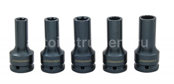 Набор торцевых головок 3/4"DR E18 / E20 / E24 / 17 мм/19 мм 12-гр. Для болтов ГБЦ MAN Jonnesway