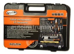 Набор инструмента АВТОДЕЛО 39860 (64 предмета) 1/2",1/4" пласт.кейс
